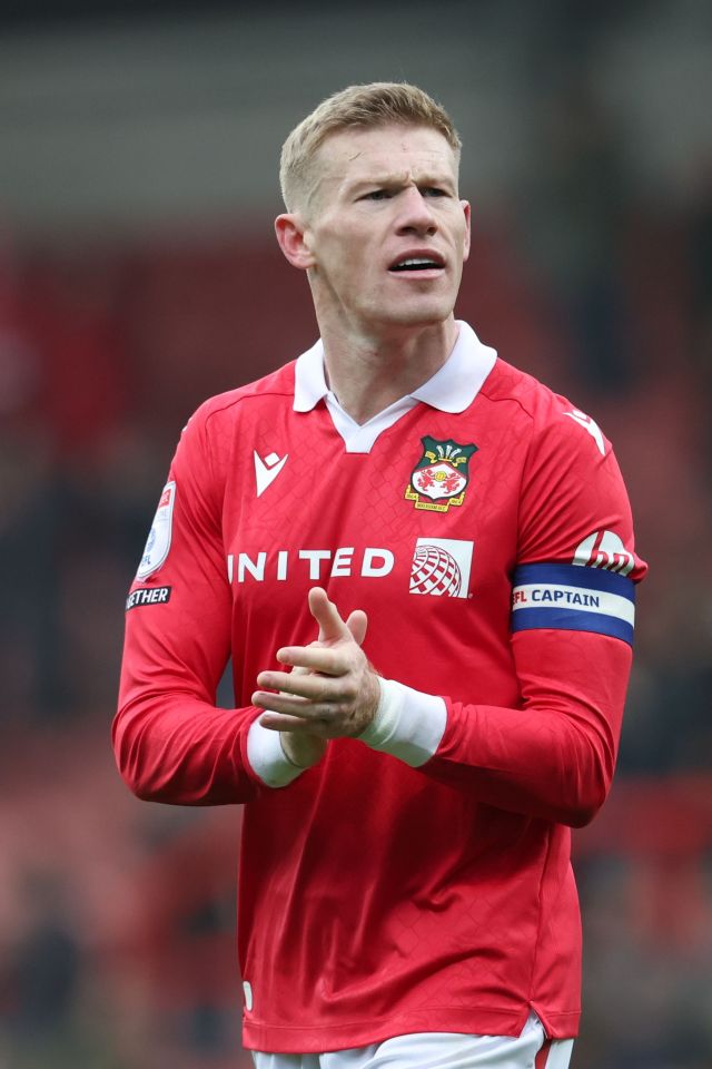 James McClean of Wrexham celebrating.