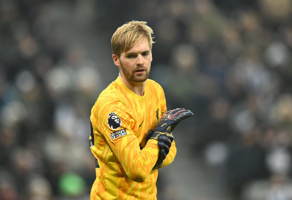 Caoimhin Kelleher, Liverpool goalkeeper, at a Premier League match.