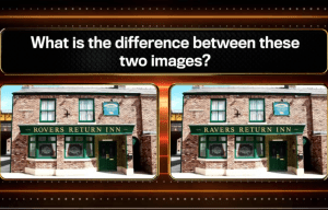 Spot the difference: two images of the Rovers Return Inn.