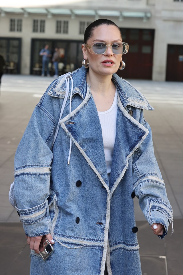 Jessie J leaving BBC Radio 2 studios.