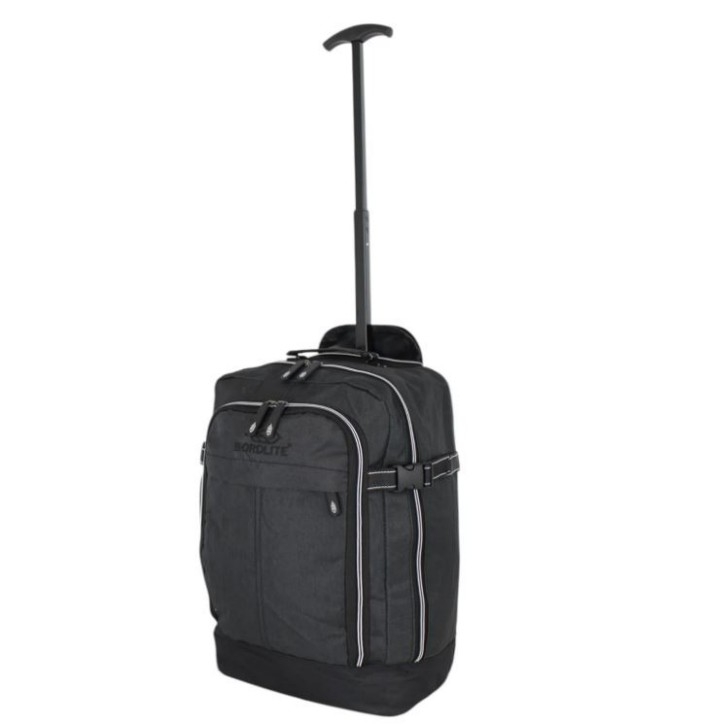Bordlite RyanAir Approved Cabin Holdall on Wheels, 40x25x20cm Hand Luggage Bag, Extendable Handle, Multi Pocket Twill Travel Bag - 20L - Black<br />
Brand: Bordlite<br />
4.0 4.0 out of 5 stars    106 ratings<br />
200+ bought in past month<br />
£15.99£15.99