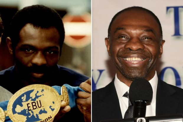 An image collage containing 2 images, Image 1 shows Cook is a former boxing champ and believes the sport can help disaffected youngsters, Image 2 shows James Cook is helping troubled youths avoid a life of crime by getting them into boxing