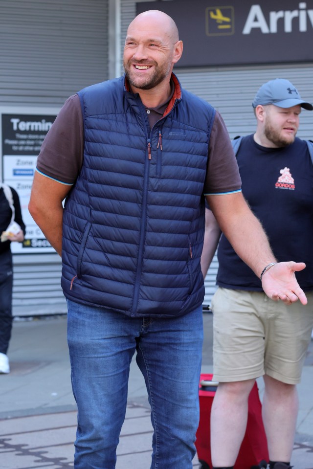 Tyson Fury arriving at Manchester Airport.